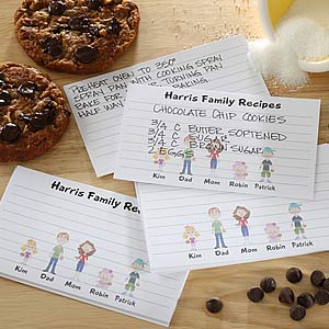 Family Character Personalized Recipe Cards - 5684