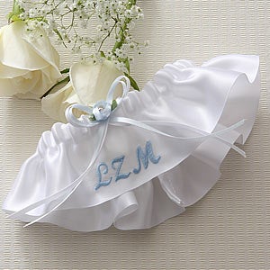 Personalized Satin Wedding Garter - 5693