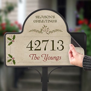 Season's Greetings Personalized Address Plaque - 5696