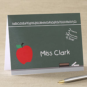 Teacher's Chalkboard Personalized Note Cards - 5755