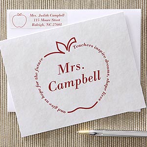 Personalized Apple Note Cards for Teachers - 5756