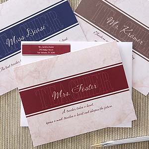Personalized Teacher Note Card Stationery Set - 5759