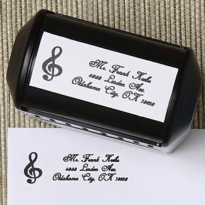 Musical Notes Personalized Rubber Stamper