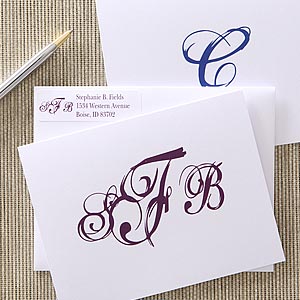 Personalized Note Cards - Script Monogram - 5767