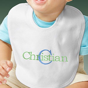Personalized Embroidered Baby Clothes - Boys Name & Initial - 5791