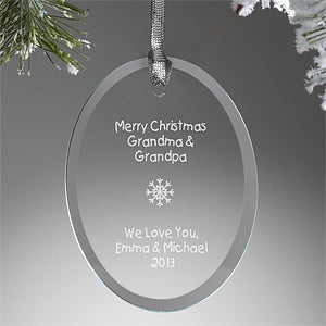Personalized Christmas Ornaments - Oval Glass - 5807