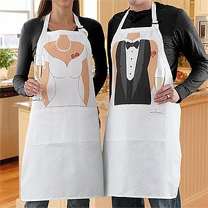 Mr. & Mrs. Personalized Wedding Apron Set - 5868