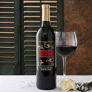 Personalized Anniversary Wine Bottles - 5890D