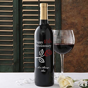 Personalized Anniversary Wine Bottles - 5890D