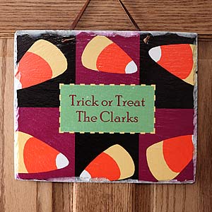 Personalized Candy Corn Slate Plaque - 5943