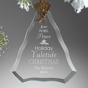 Personalized Glass Christmas Tree Ornament - 5948