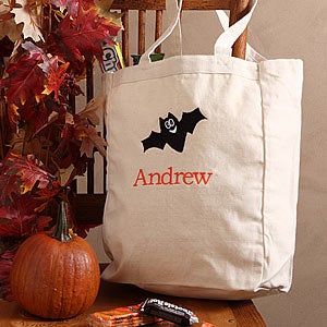 Jumbo Personalized Halloween Bat Trick or Treat Bag - 5951