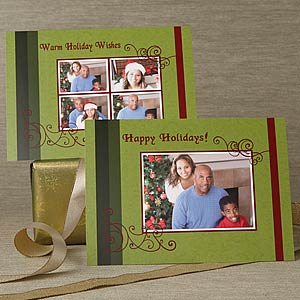 Happy Holidays Personalized Photo Christmas Cards - 6054