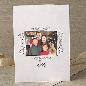 Holiday Joy Personalized Photo Greeting Cards - 6069
