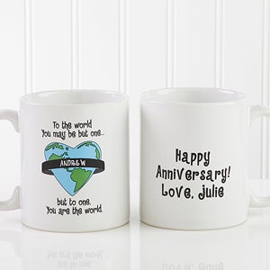 Personalized Coffee Mug and Key Ring - You Are My World - 6073