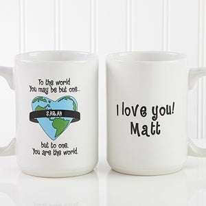Personalized Coffee Mug and Key Ring - You Are My World - 6073