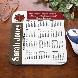 Personalized Calendar Mouse Pad - Choose Lawyer Quote - 6080