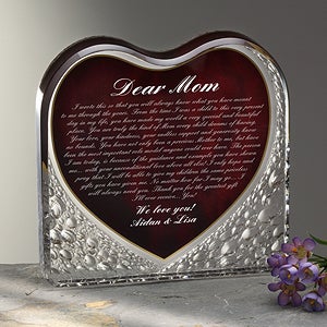 Personalized Letter Heart Sculpture with Mom Poem - 6095
