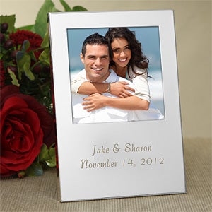 Sweethearts Engraved Silver Personalized Picture Frame - 6129