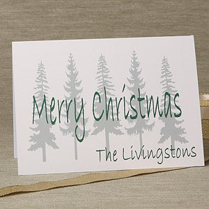 Personalized Holiday Evergreen Christmas Cards - 6156