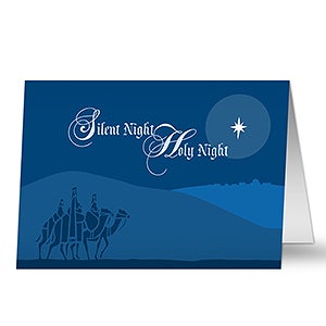 Personalized Silent Night Christian Christmas Cards - 6177