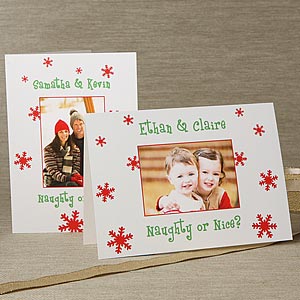 Naughty or Nice Personalized Photo Christmas Cards - 6185