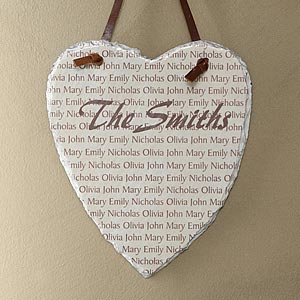 Family Name Personalized Heart Slate Wall Plaque - 6238