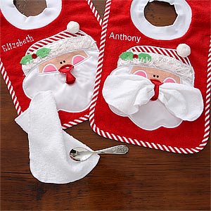 Ho Ho Ho! Embroidered Santa Bib & Washcloth