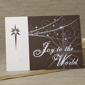Joy To The World Personalized Christmas Cards - 6296