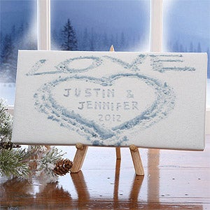 Romantic Writings In The Snow Personalized Canvas Art - 6364