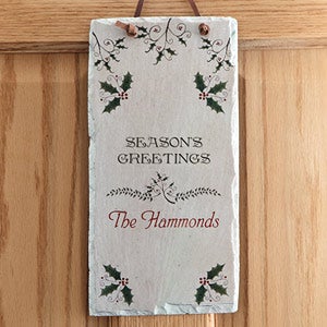 Seasons Greetings Personalized Holiday Wall Plaque - 6380