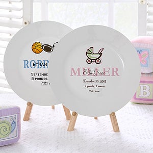 Personalized Baby Plates - Baby Birth Plates - 6419