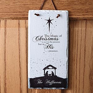 Magic of Christmas Personalized Nativity Slate Wall Plaque - 6430