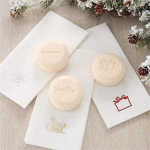 Holiday Party Personalized Guest Soaps & Towel Set - 6463D