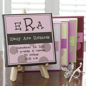 Personalized Baby Girl Announcement Canvas Wall Art - 6528