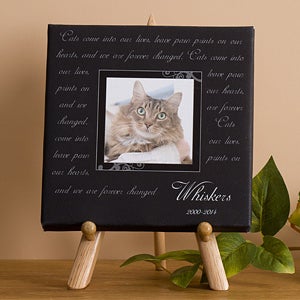 Paw Prints On Our Hearts Photo Pet Memorial Canvas Art - 6563