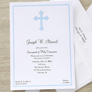 Holy Cross Personalized First Communion Invitiations - 6624