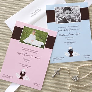 Bless This Child Personalized Holy Communion Invitations - 6627