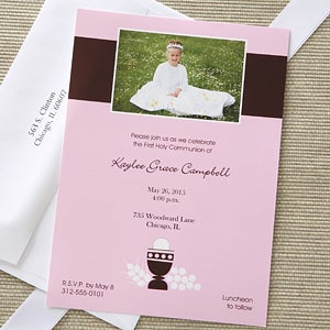 Bless This Child Personalized Holy Communion Invitations - 6627