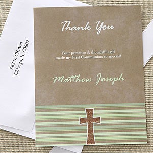 Holy Day Personalized Communion Thank You Cards - 6662