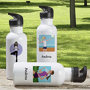 Ladies Personalized Aluminum Water Bottle - 6716