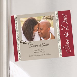 Save The Date Photo Wedding Cards & Magnets - Filigree - 6736