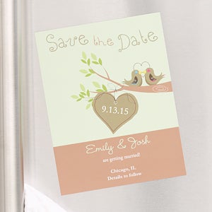 Personalized Love Birds Save The Date Cards & Magnets - 6754