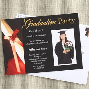 Photo Graduation Party Invitations with Diploma - 6762
