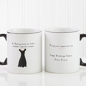Personalized Best Friend Ceramic Coffee Mug - Black Dress Design - 6838
