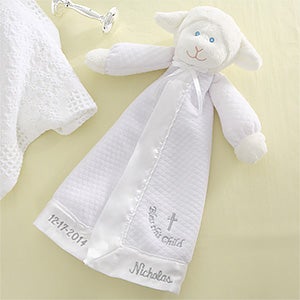 Bless This Child Christian Lamb Personalized Baby Blanket Doll - 6874