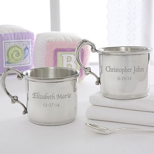 Personalized Heirloom Pewter Baby Cup - 6884