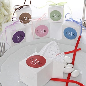 Personalized Wedding Favor Boxes with Monogram - 6940