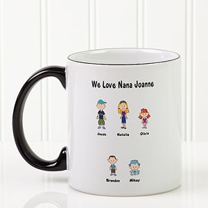 Family Cartoon Characters Personalized Coffee Mugs - 6977