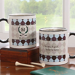 Golf Crest Monogram Personalized Coffee Mug - 7006